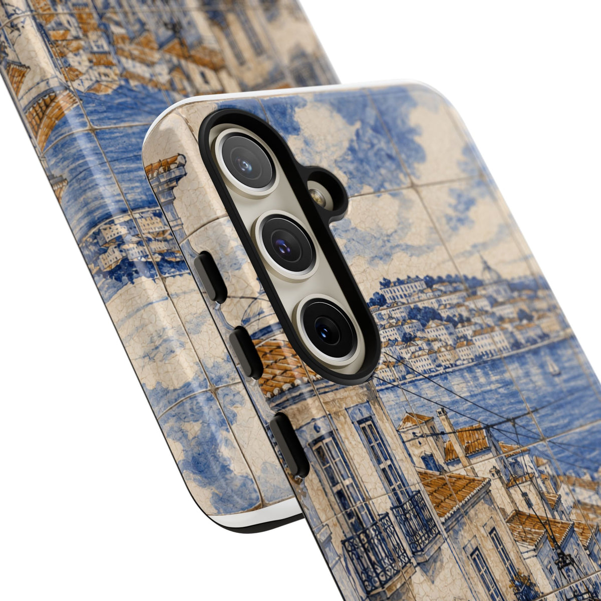 Lisbon Phone Case, Azulejo-Look Travel Art, Tough Protective Case, Matte or Glossy