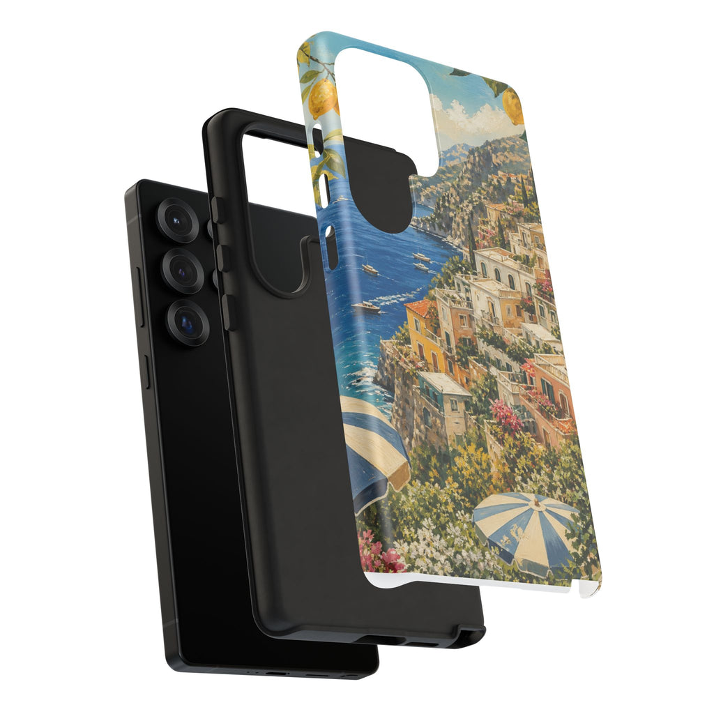 Amalfi Coast Phone Case, Coastal Travel Art, Tough Protective Case, Matte or Glossy