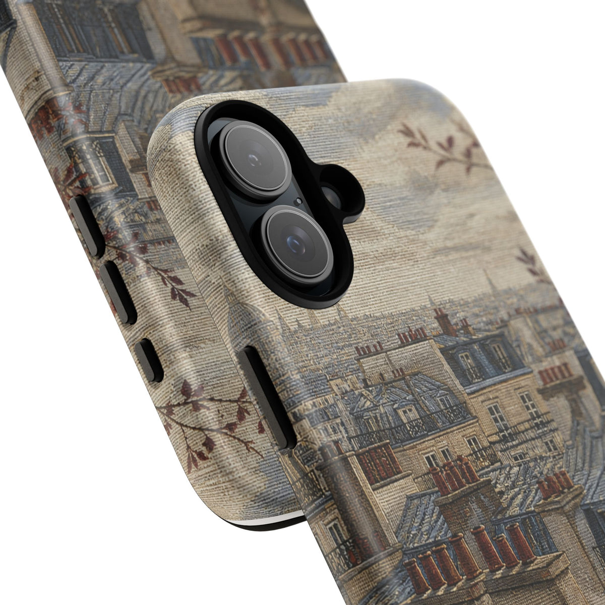 Paris Phone Case, Jacquard-Look Travel Art, Tough Protective Case, Matte or Glossy