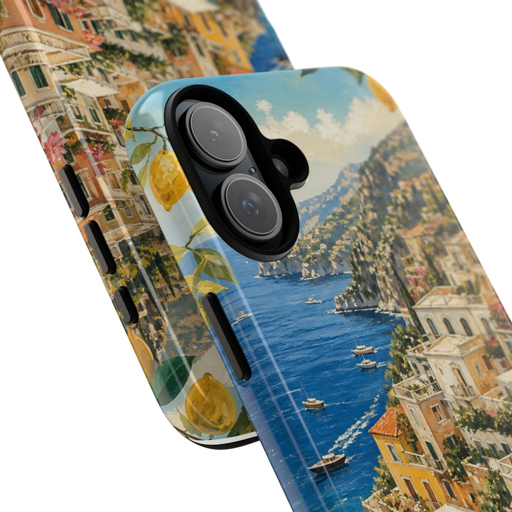 Amalfi Coast Phone Case, Coastal Travel Art, Tough Protective Case, Matte or Glossy
