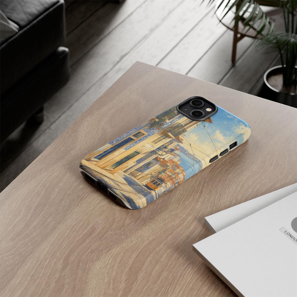 Lisbon Phone Case, Tram Street Travel Art, Tough Protective Case, Matte or Glossy