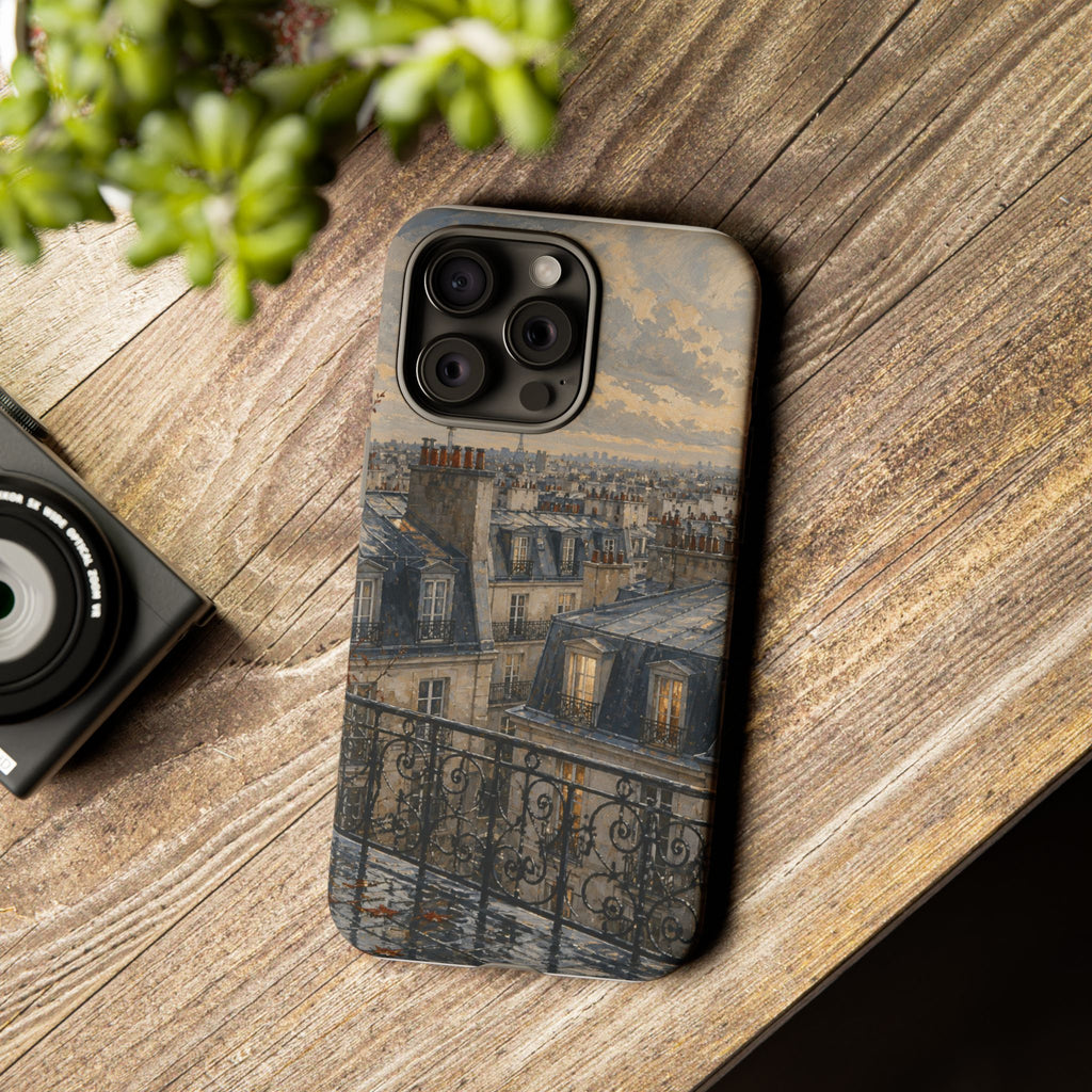 Paris Phone Case, Rooftop Travel Art, Tough Protective Case, Matte or Glossy
