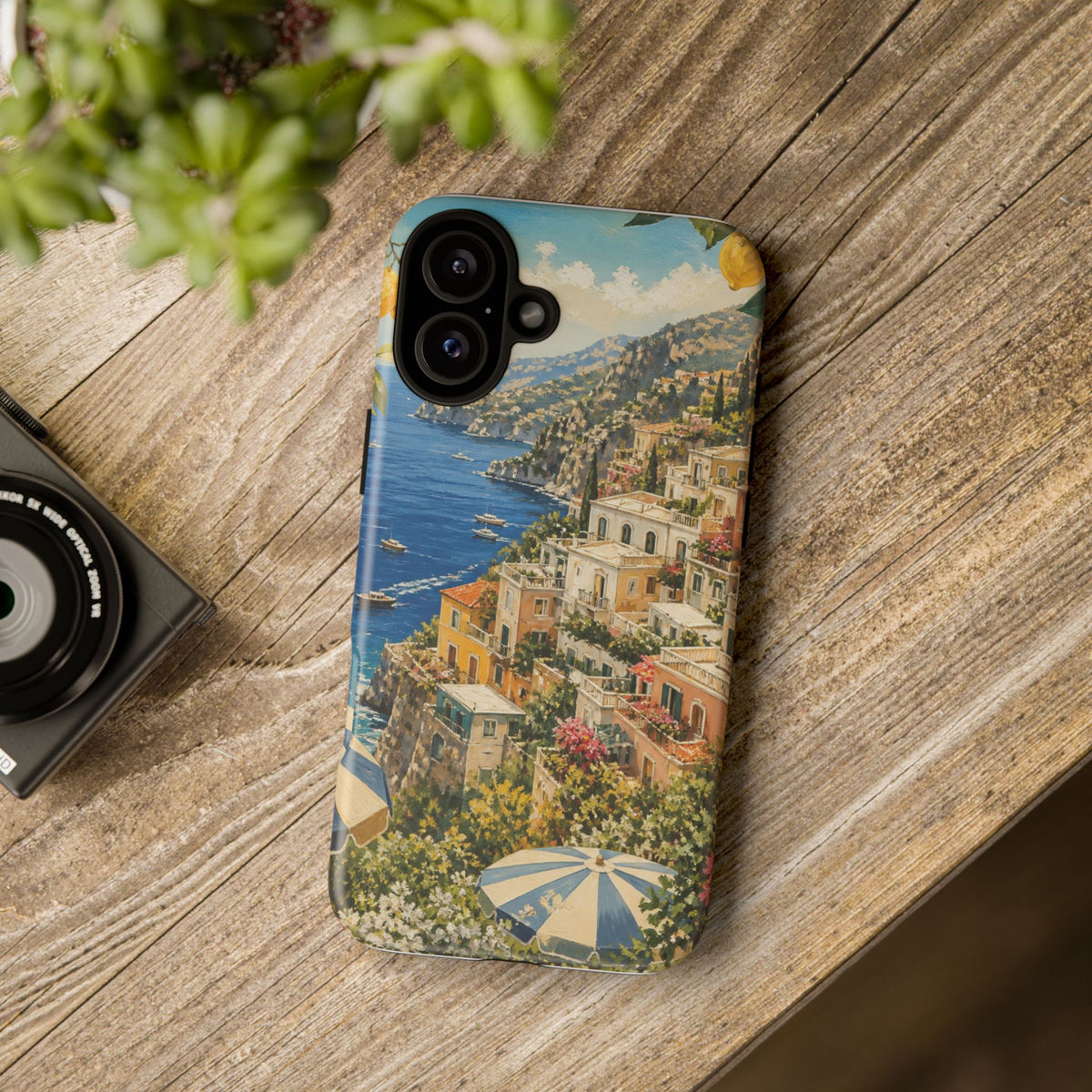 Amalfi Coast Phone Case, Coastal Travel Art, Tough Protective Case, Matte or Glossy