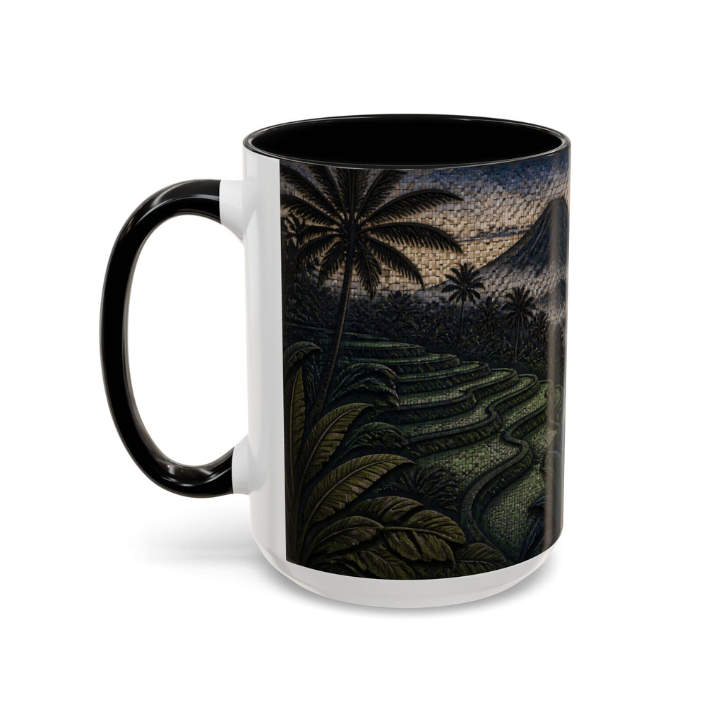 Bali Accent Coffee Mug, Material-Look Travel Art, 11oz 15oz