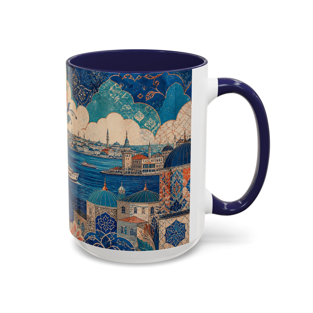 Istanbul Accent Coffee Mug, Material-Look Travel Art, 11oz 15oz