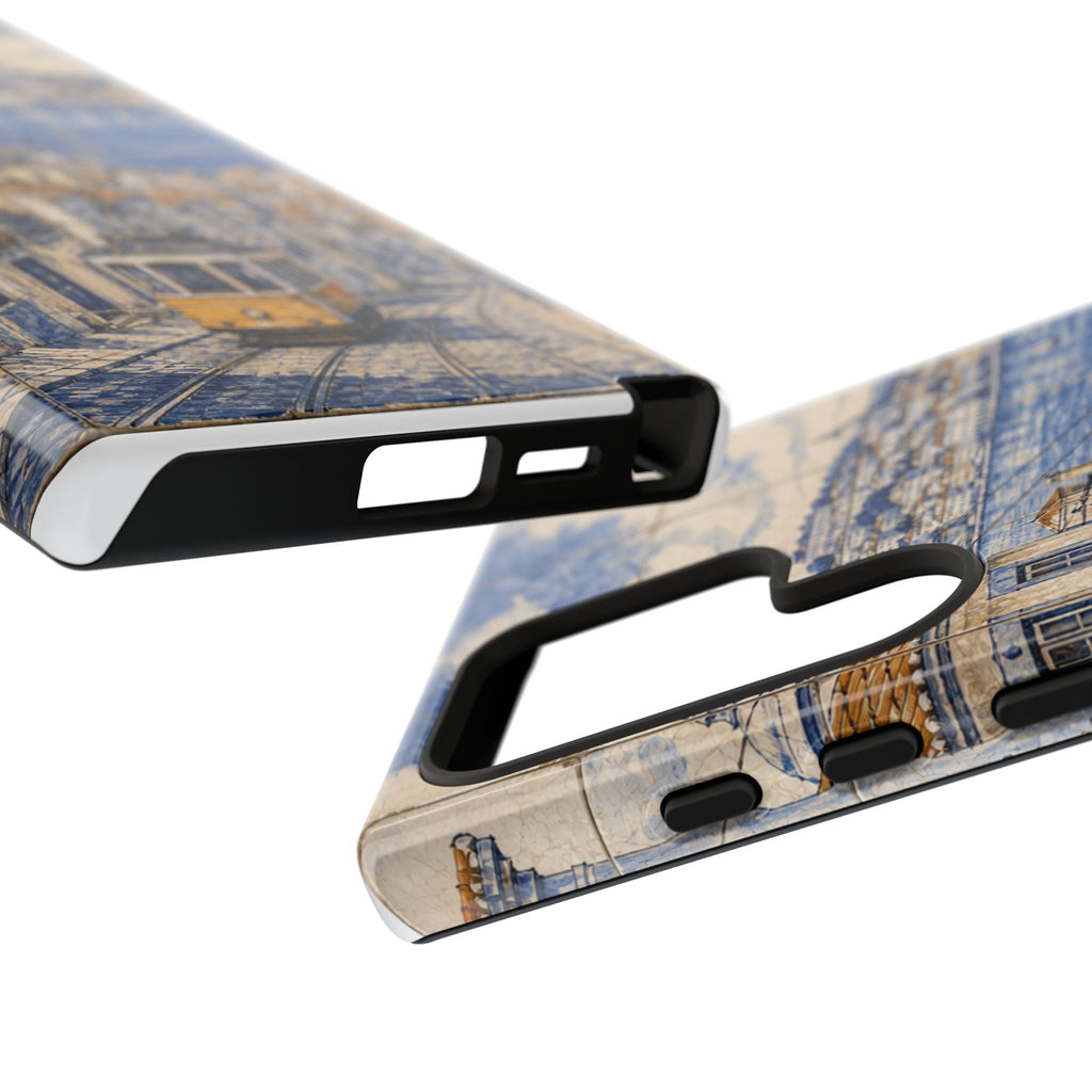 Lisbon Phone Case, Azulejo-Look Travel Art, Tough Protective Case, Matte or Glossy