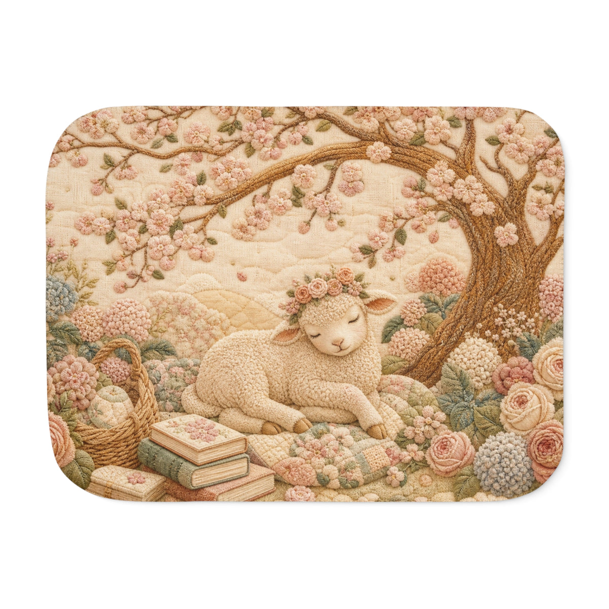 Blossom Nursery Blanket, Blossom Tree Lullaby Sherpa Throw, Floral Baby Blanket, Nursery Decor Girl, Baby Shower Gift, New Baby Gift