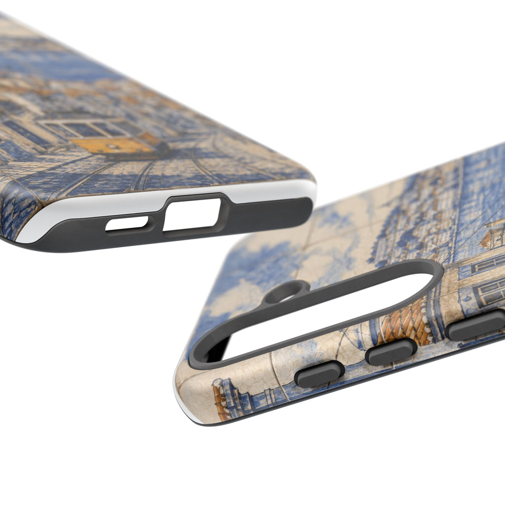 Lisbon Phone Case, Azulejo-Look Travel Art, Tough Protective Case, Matte or Glossy