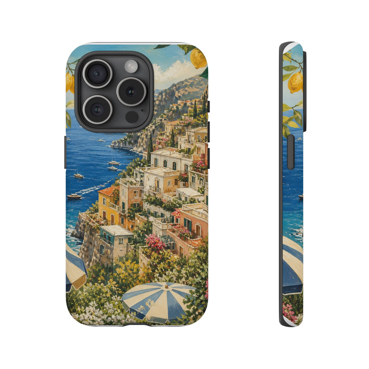 Amalfi Coast Phone Case, Coastal Travel Art, Tough Protective Case, Matte or Glossy