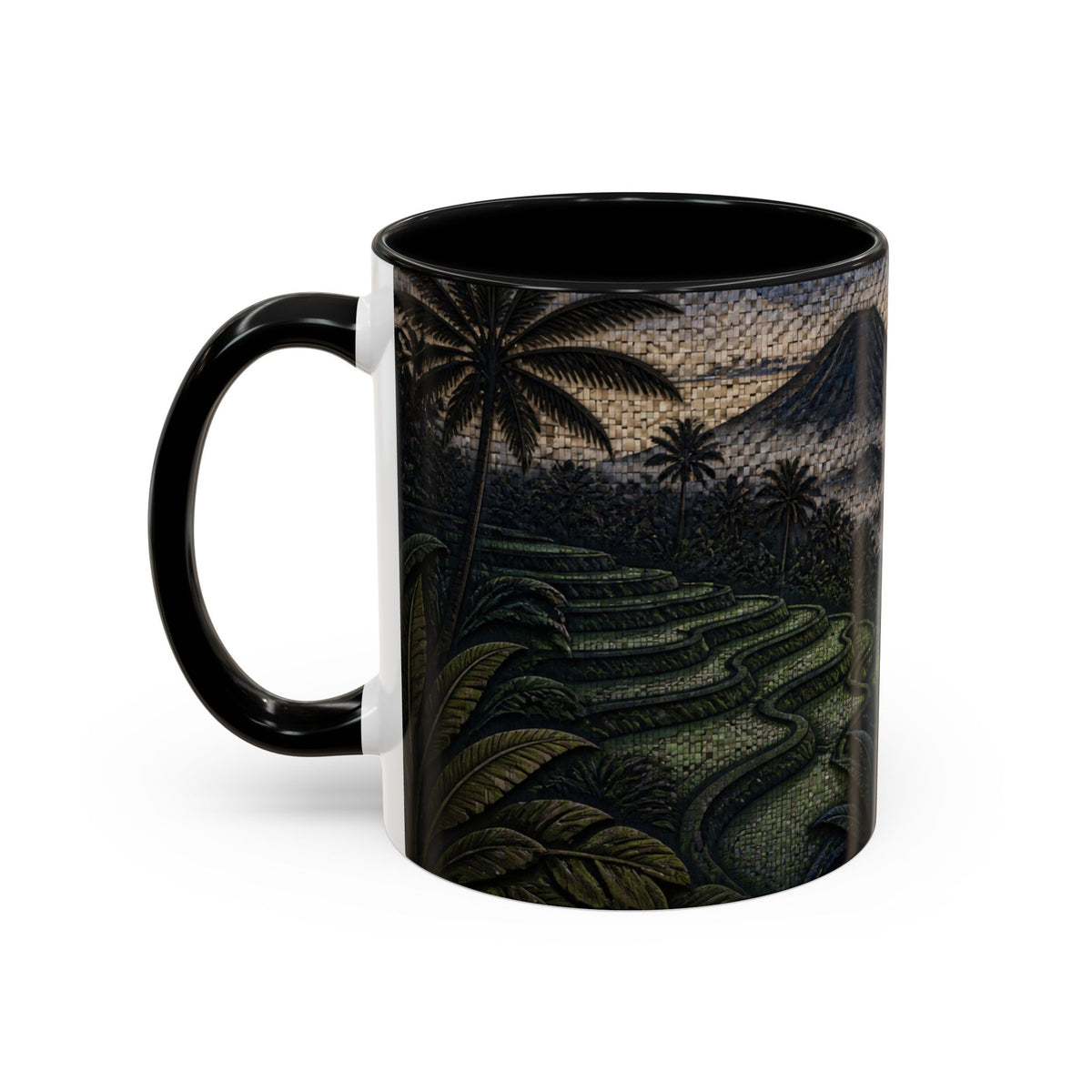 Bali Accent Coffee Mug, Material-Look Travel Art, 11oz 15oz