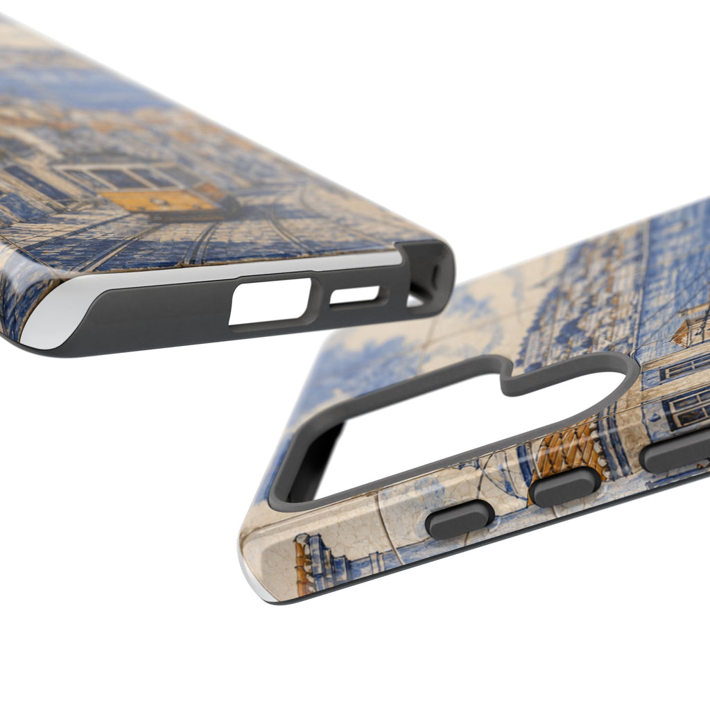 Lisbon Phone Case, Azulejo-Look Travel Art, Tough Protective Case, Matte or Glossy