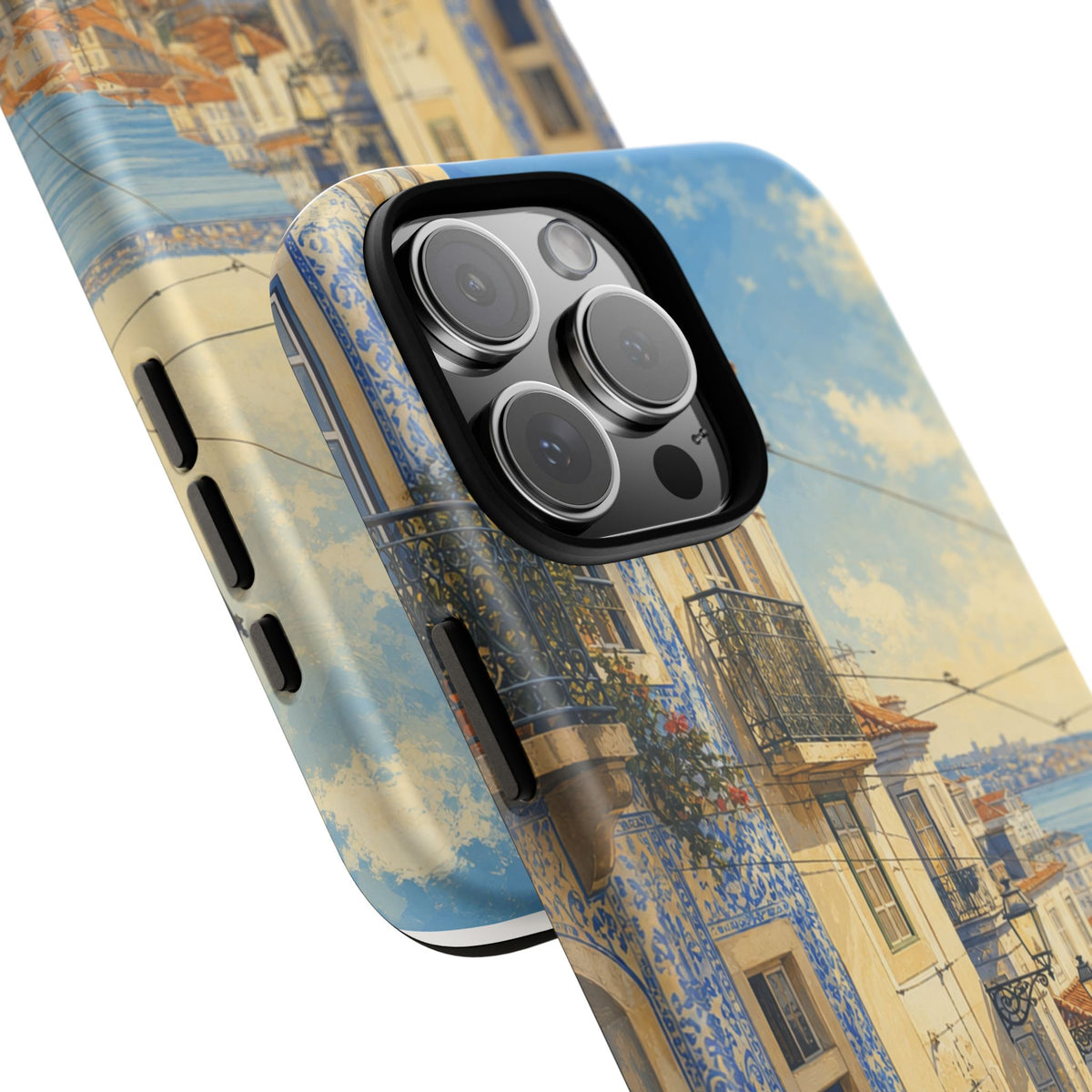 Lisbon Phone Case, Tram Street Travel Art, Tough Protective Case, Matte or Glossy