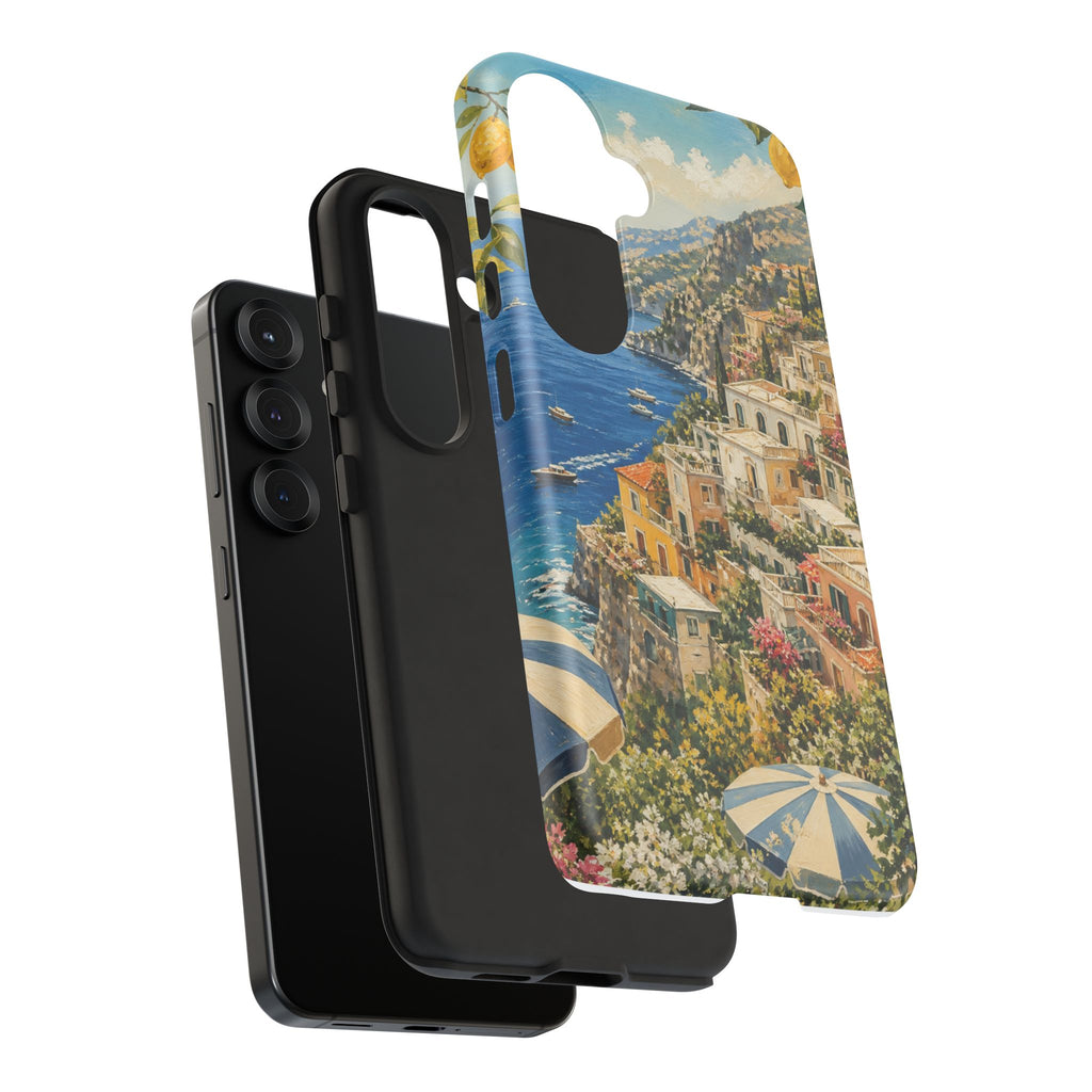Amalfi Coast Phone Case, Coastal Travel Art, Tough Protective Case, Matte or Glossy