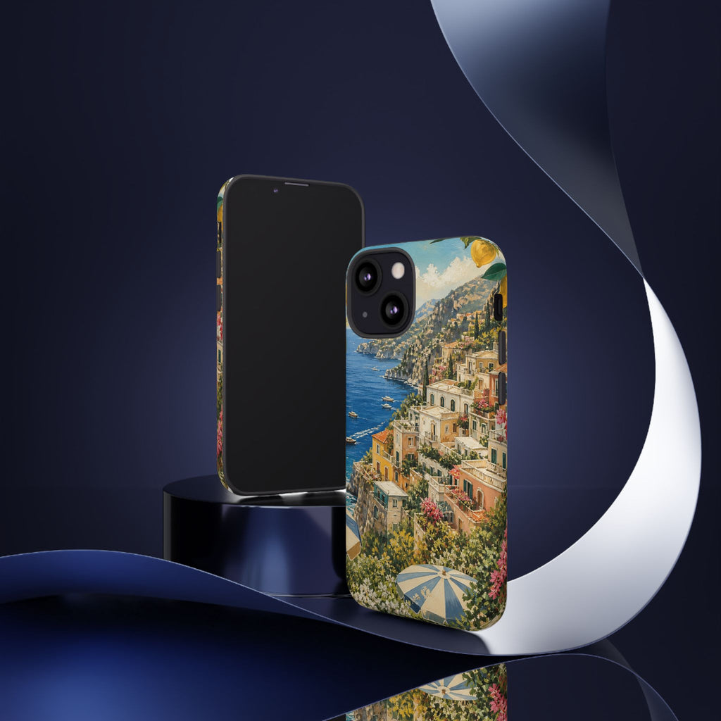 Amalfi Coast Phone Case, Coastal Travel Art, Tough Protective Case, Matte or Glossy