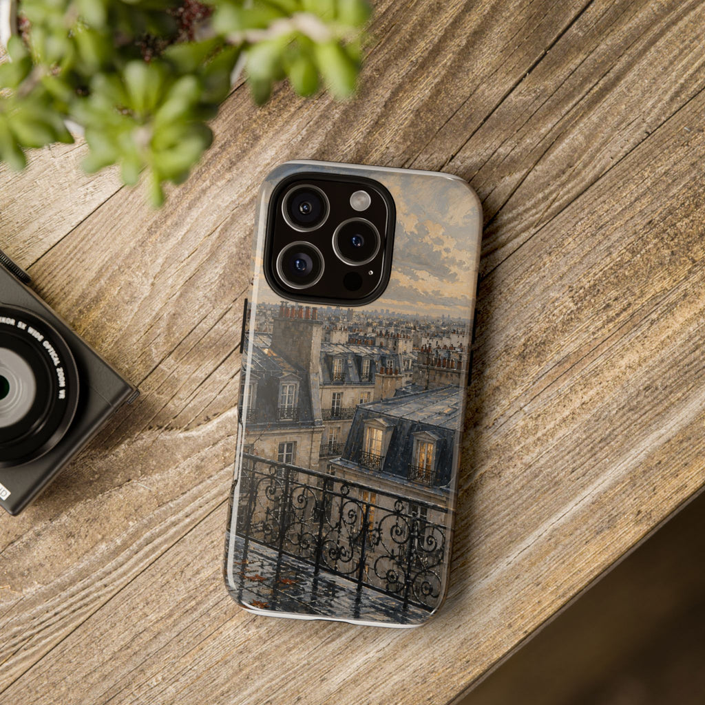 Paris Phone Case, Rooftop Travel Art, Tough Protective Case, Matte or Glossy