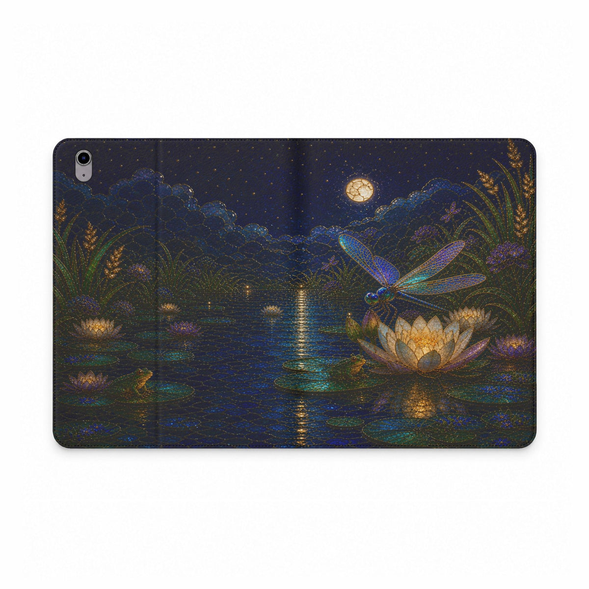 Dragonfly iPad Case, Dragonfly Kingdom Cloisonné Folio, Vegan Leather Tablet Case, Art Nouveau Gift, Gift for Her