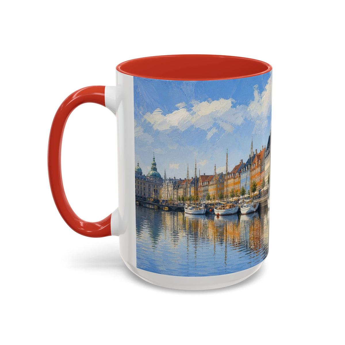 Copenhagen Accent Coffee Mug, Scenic Travel Art, 11oz 15oz