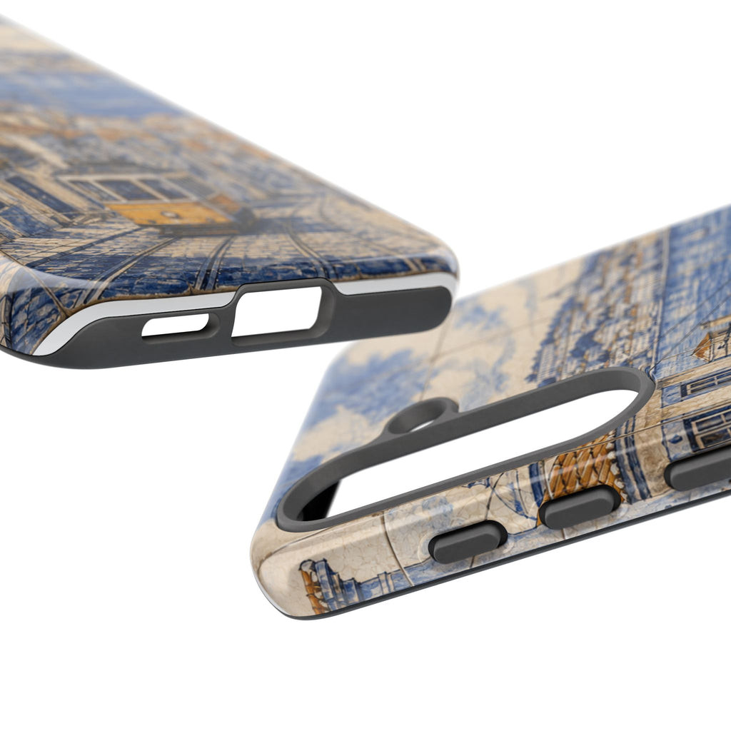 Lisbon Phone Case, Azulejo-Look Travel Art, Tough Protective Case, Matte or Glossy