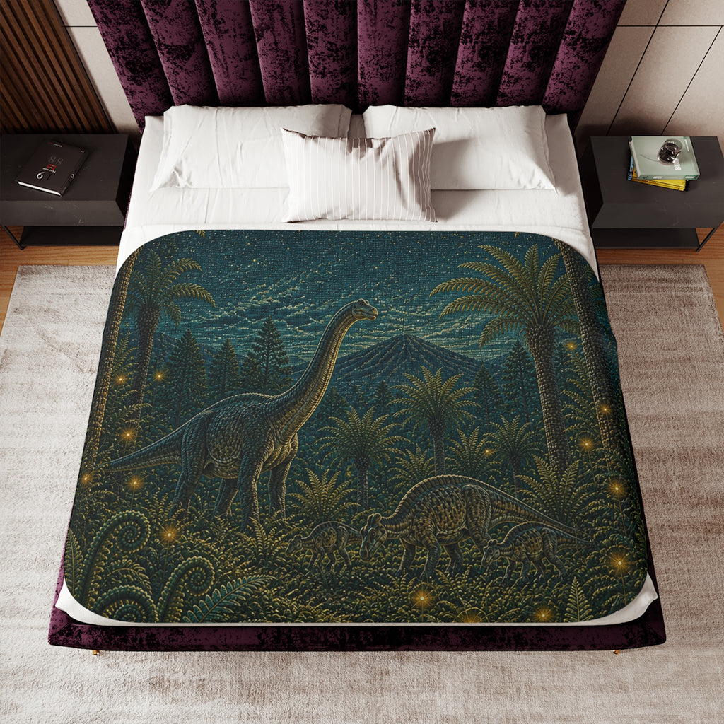 Dinosaur Blanket Toddler Boy, Dinosaur Garden Sherpa Throw Blanket, Dino Nursery Decor, Kids Blanket, Baby Shower Gift Boy