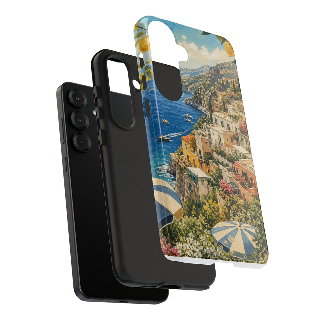 Amalfi Coast Phone Case, Coastal Travel Art, Tough Protective Case, Matte or Glossy