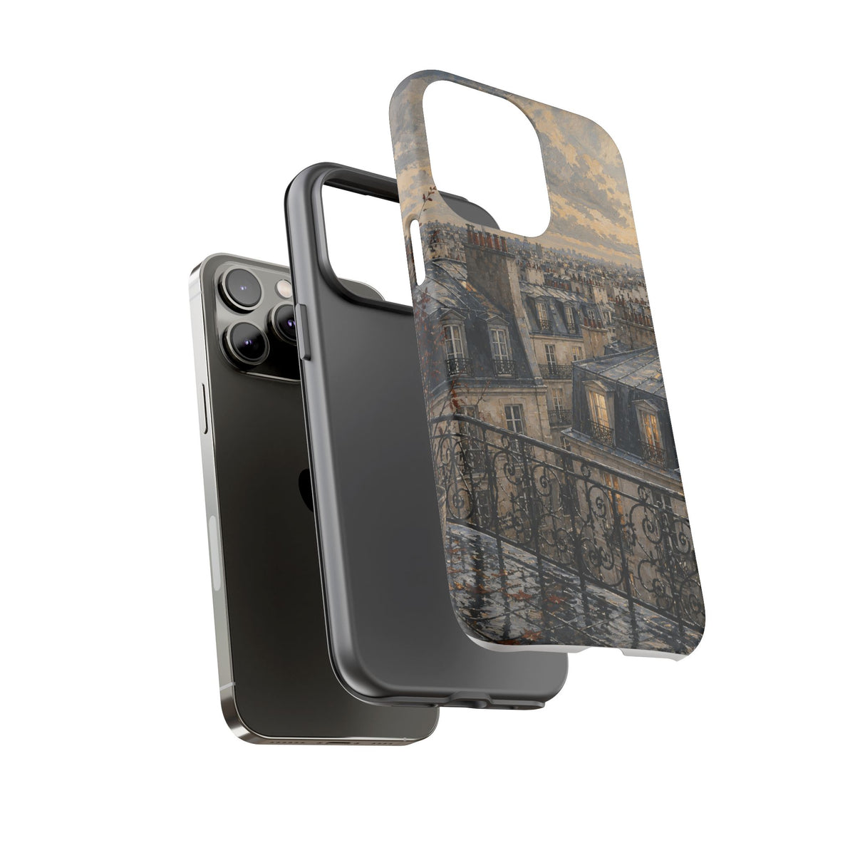 Paris Phone Case, Rooftop Travel Art, Tough Protective Case, Matte or Glossy