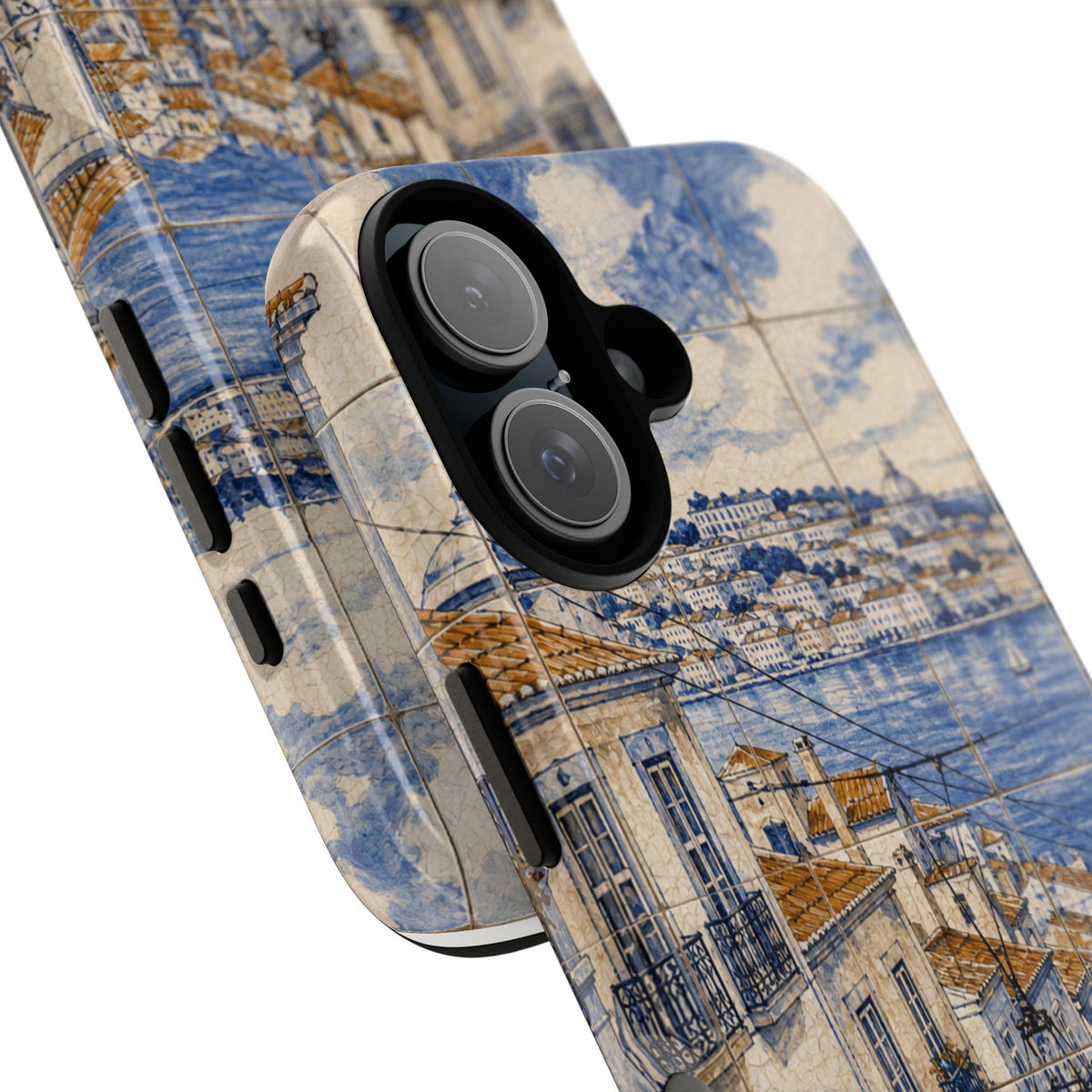 Lisbon Phone Case, Azulejo-Look Travel Art, Tough Protective Case, Matte or Glossy