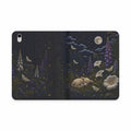 Moon Garden iPad Case, Silk Embroidery Look Folio, Vegan Leather Tablet Case, Celestial Gift for Her, Floral Tech Gift