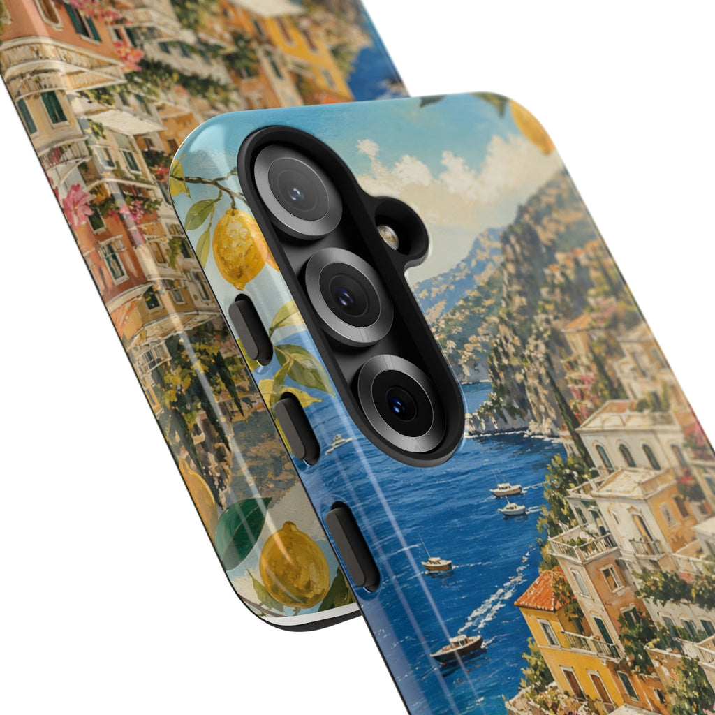 Amalfi Coast Phone Case, Coastal Travel Art, Tough Protective Case, Matte or Glossy