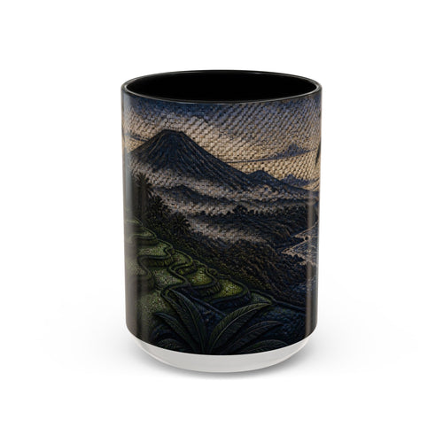Bali Accent Coffee Mug, Material-Look Travel Art, 11oz 15oz