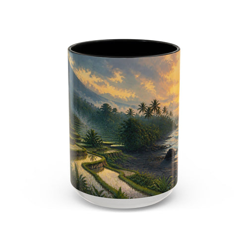 Bali Accent Coffee Mug, Scenic Travel Art, 11oz 15oz