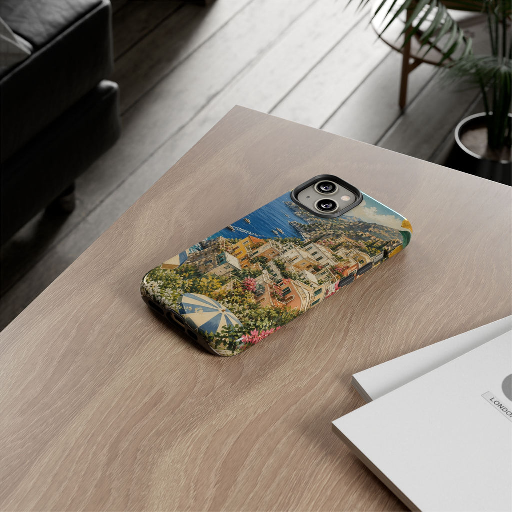 Amalfi Coast Phone Case, Coastal Travel Art, Tough Protective Case, Matte or Glossy