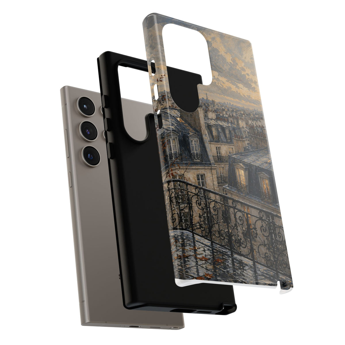 Paris Phone Case, Rooftop Travel Art, Tough Protective Case, Matte or Glossy