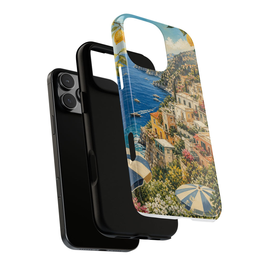 Amalfi Coast Phone Case, Coastal Travel Art, Tough Protective Case, Matte or Glossy