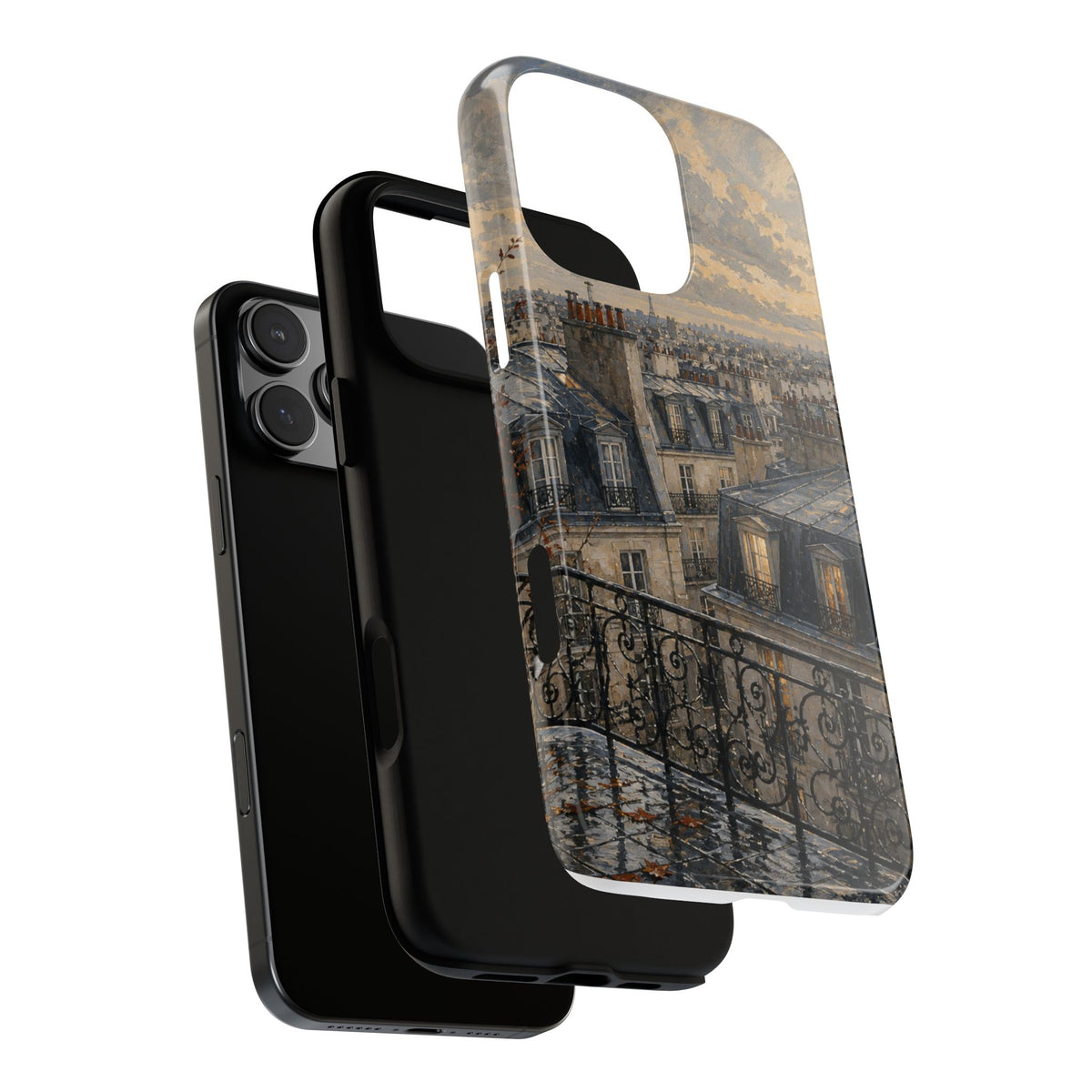 Paris Phone Case, Rooftop Travel Art, Tough Protective Case, Matte or Glossy