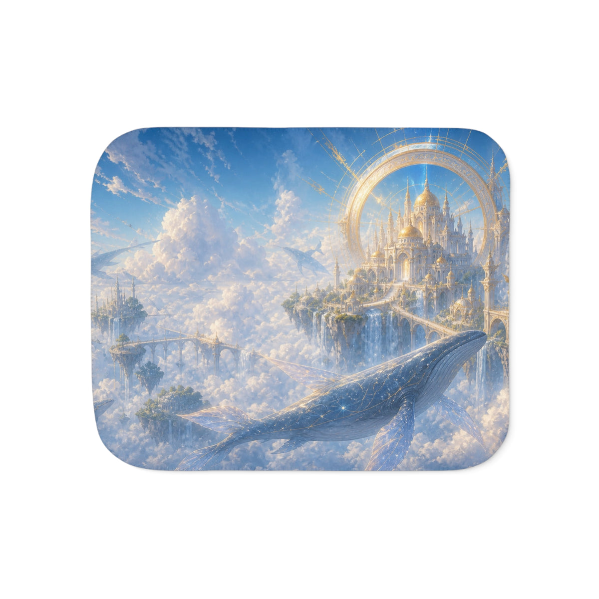 The Palace of Skywhales Fantasy Sherpa Blanket