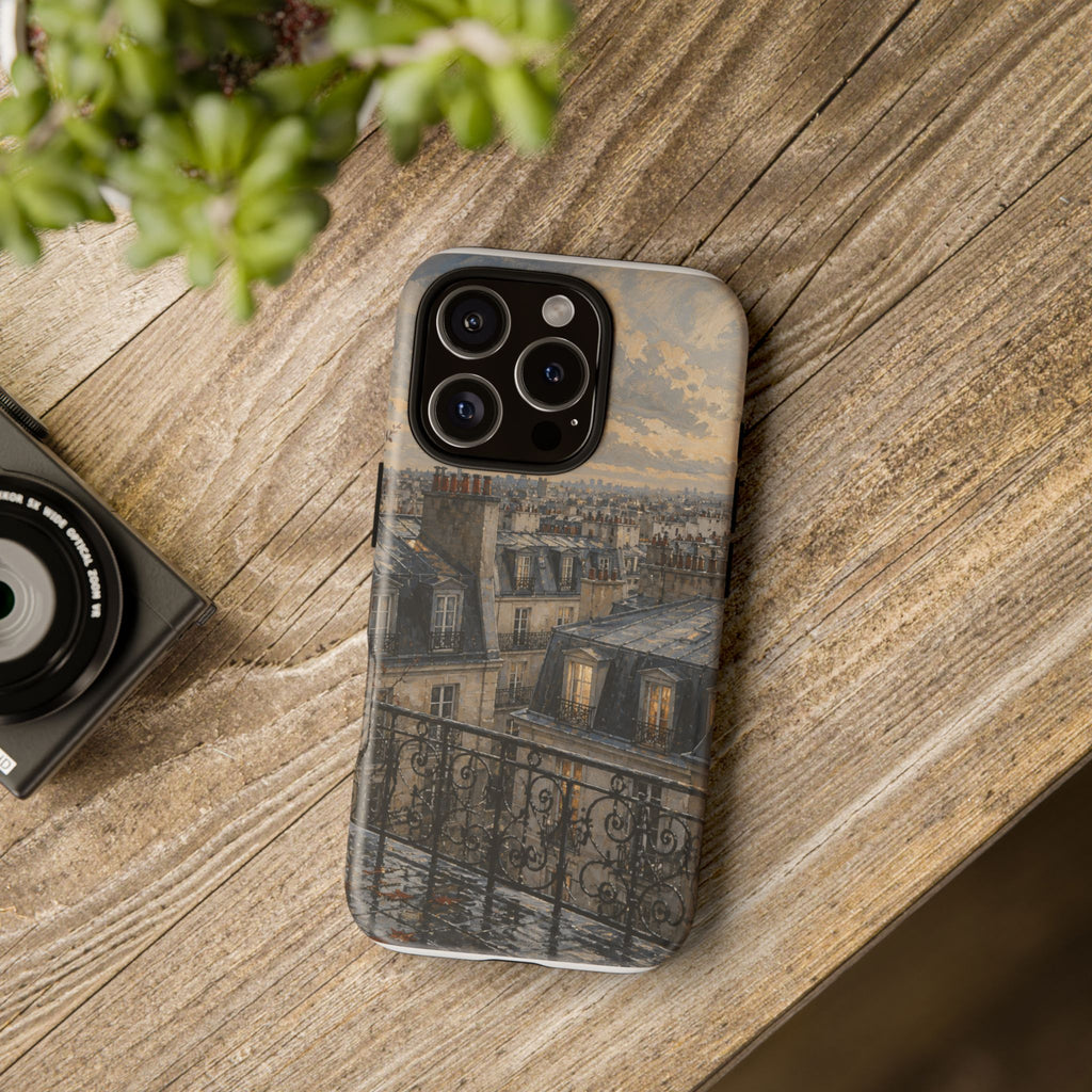 Paris Phone Case, Rooftop Travel Art, Tough Protective Case, Matte or Glossy