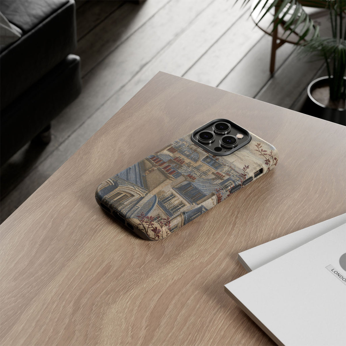 Paris Phone Case, Jacquard-Look Travel Art, Tough Protective Case, Matte or Glossy