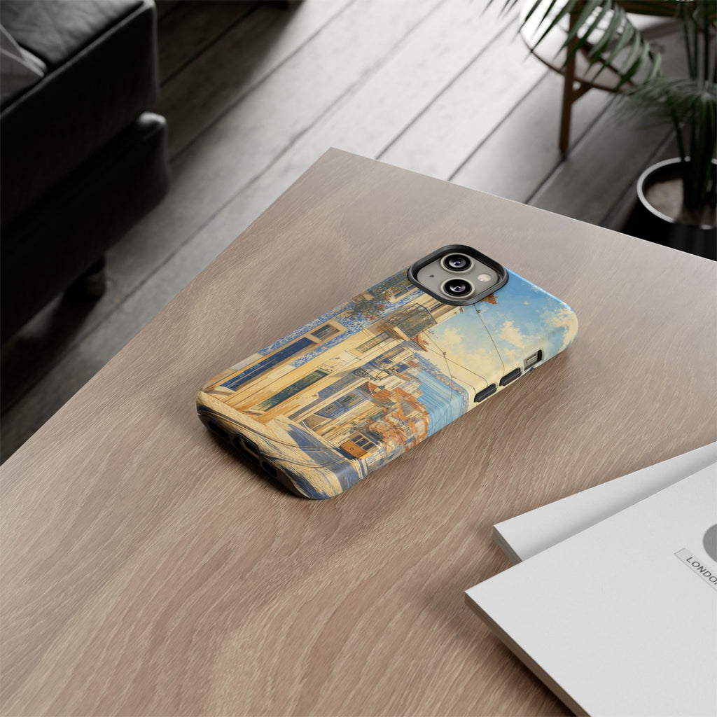 Lisbon Phone Case, Tram Street Travel Art, Tough Protective Case, Matte or Glossy