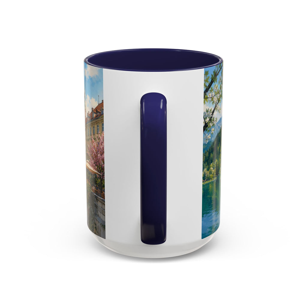 Bled & Ljubljana Accent Coffee Mug, Scenic Travel Art, 11oz 15oz