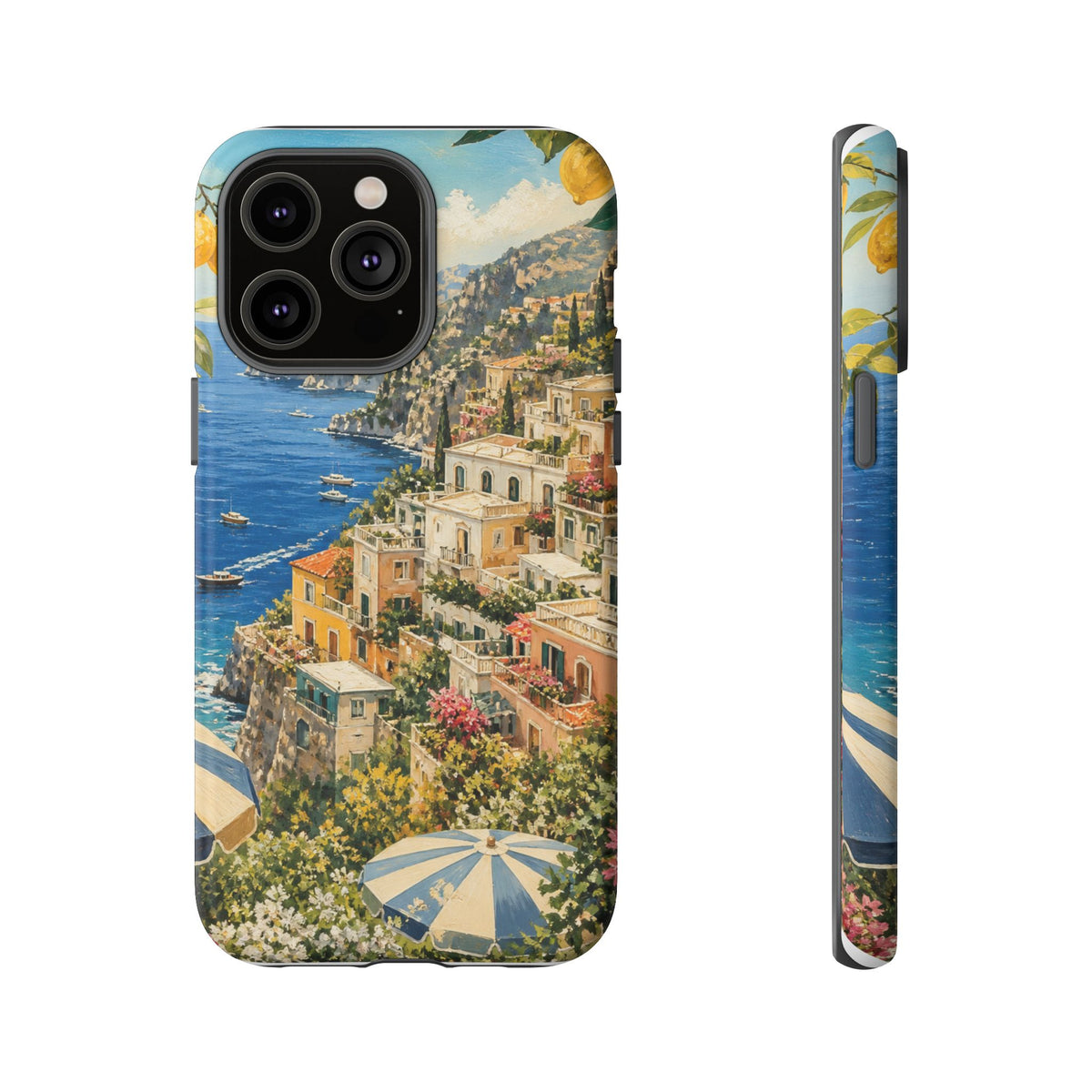 Amalfi Coast Phone Case, Coastal Travel Art, Tough Protective Case, Matte or Glossy