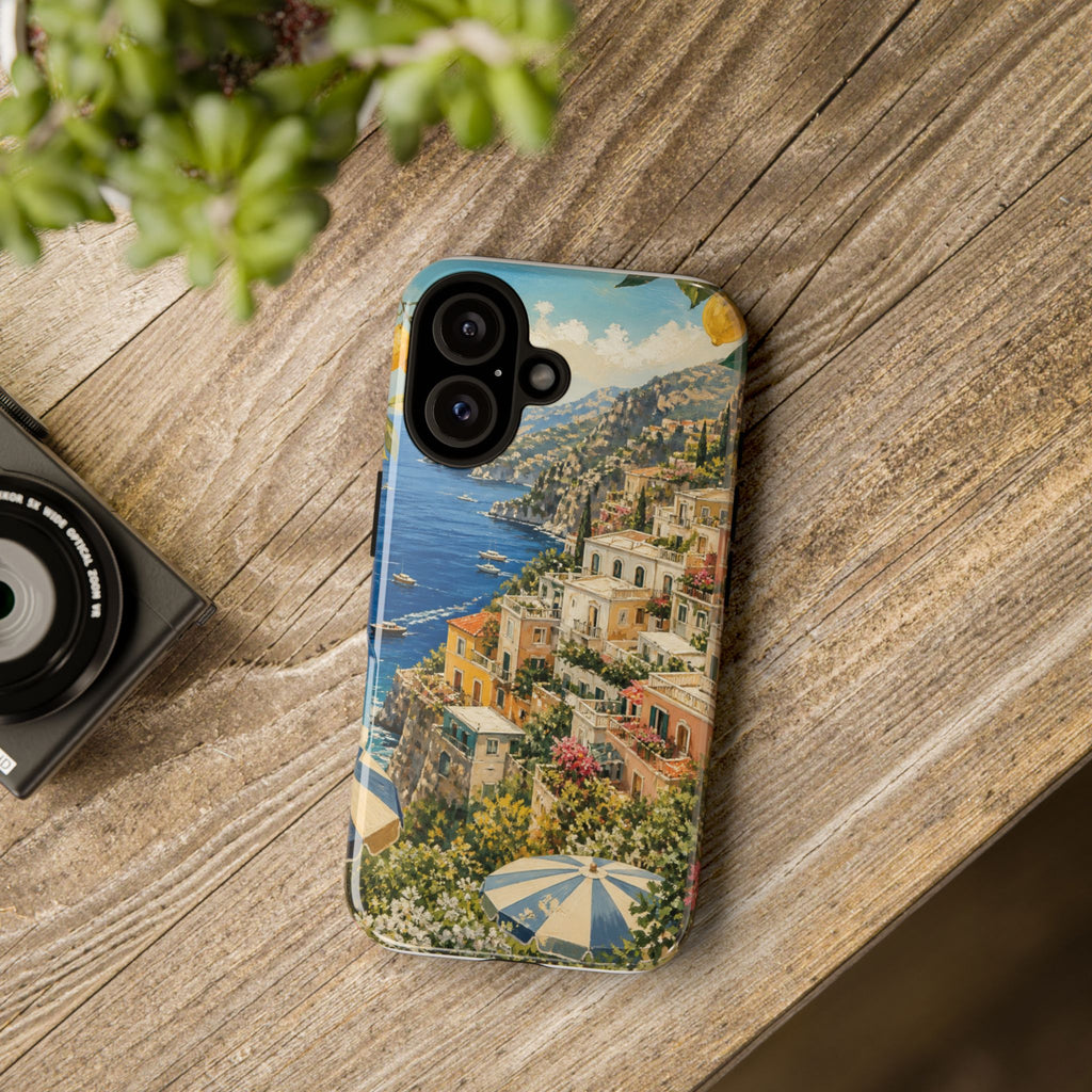 Amalfi Coast Phone Case, Coastal Travel Art, Tough Protective Case, Matte or Glossy