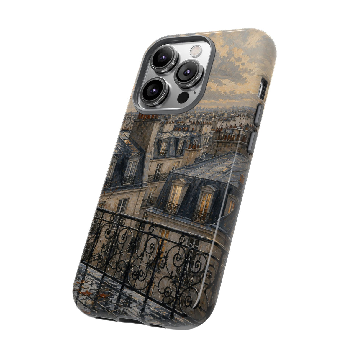 Paris Phone Case, Rooftop Travel Art, Tough Protective Case, Matte or Glossy