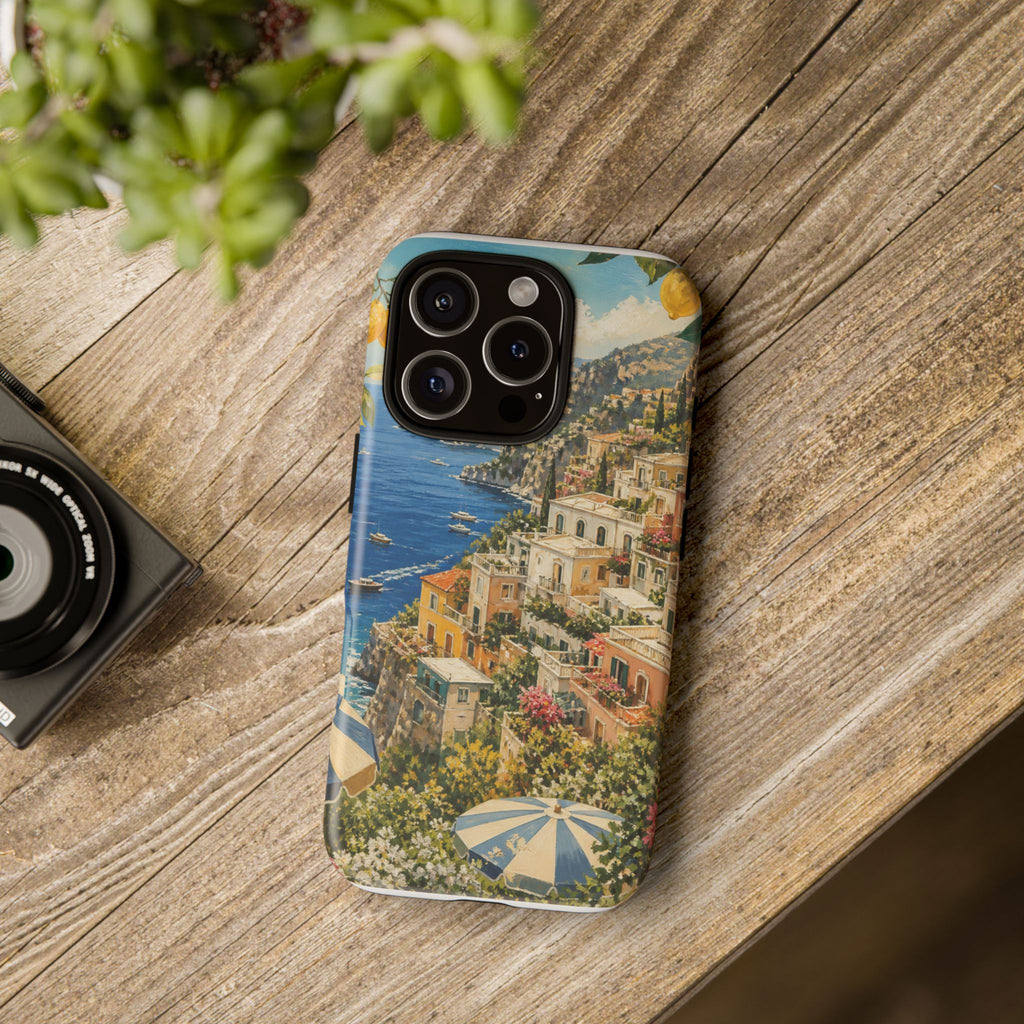 Amalfi Coast Phone Case, Coastal Travel Art, Tough Protective Case, Matte or Glossy