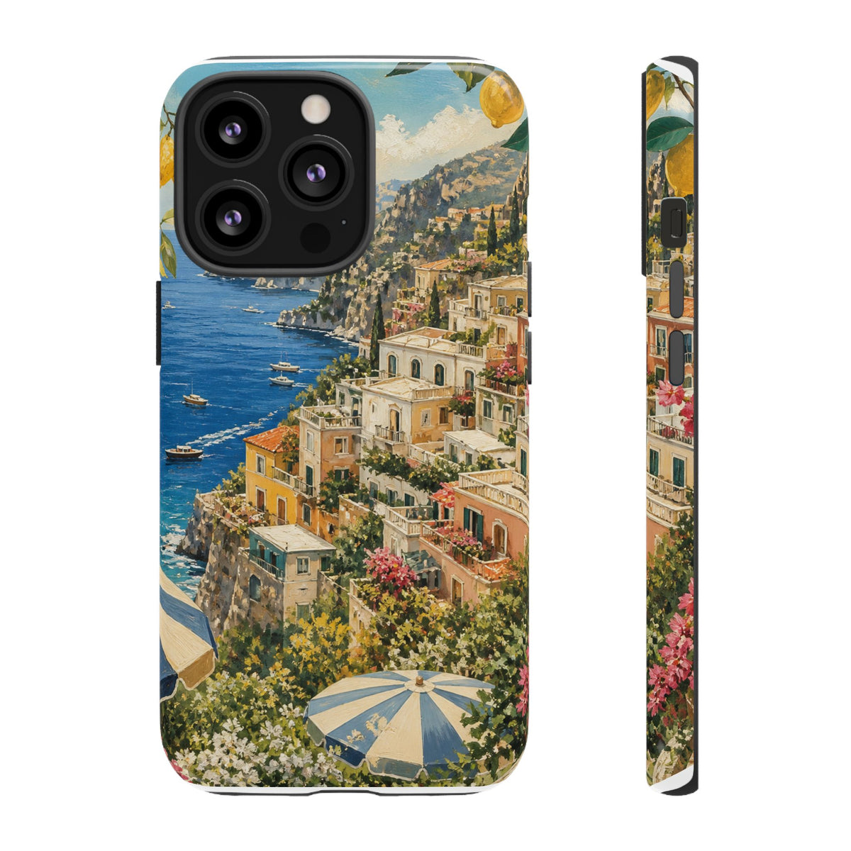 Amalfi Coast Phone Case, Coastal Travel Art, Tough Protective Case, Matte or Glossy