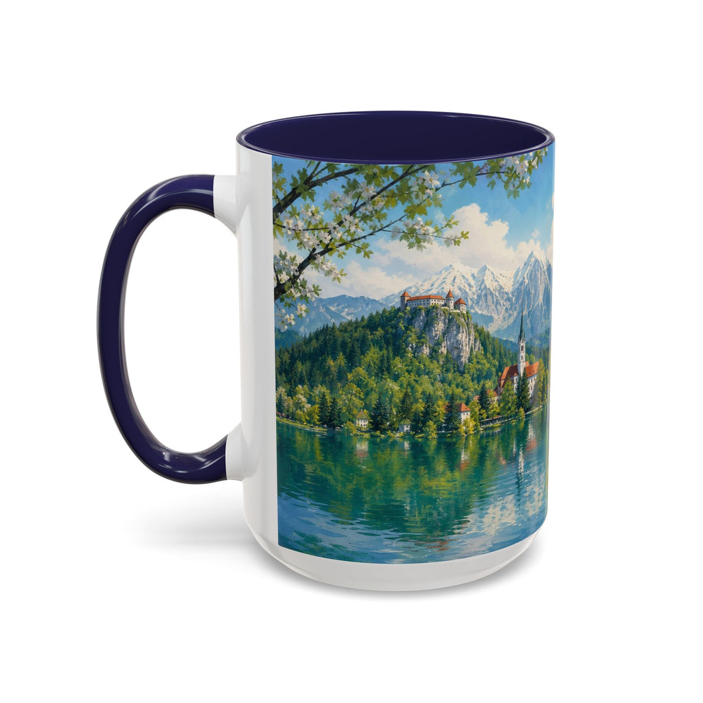 Bled & Ljubljana Accent Coffee Mug, Scenic Travel Art, 11oz 15oz
