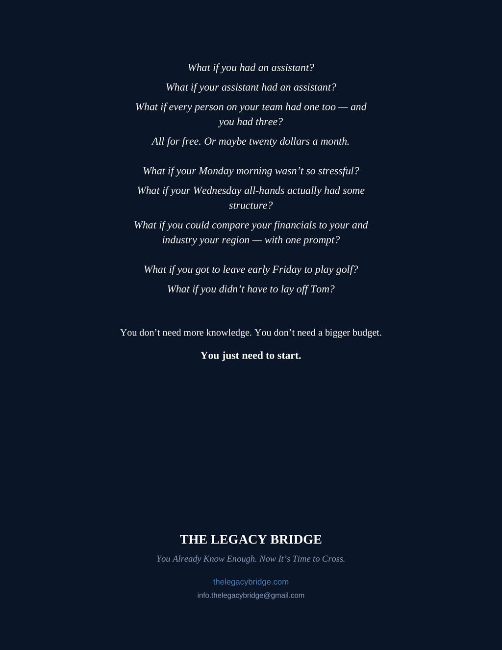 The Legacy Bridge — The Business Owner's Guide to Crossing Into the Age of AI