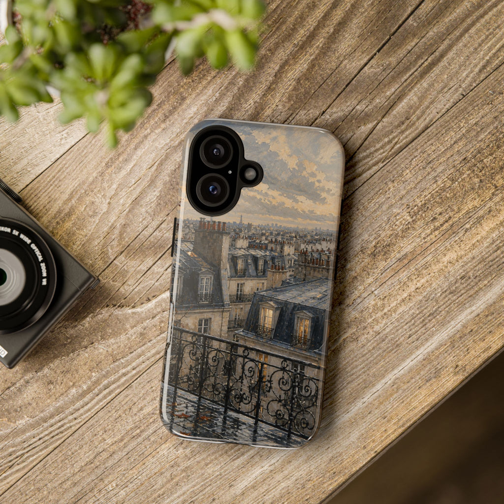 Paris Phone Case, Rooftop Travel Art, Tough Protective Case, Matte or Glossy