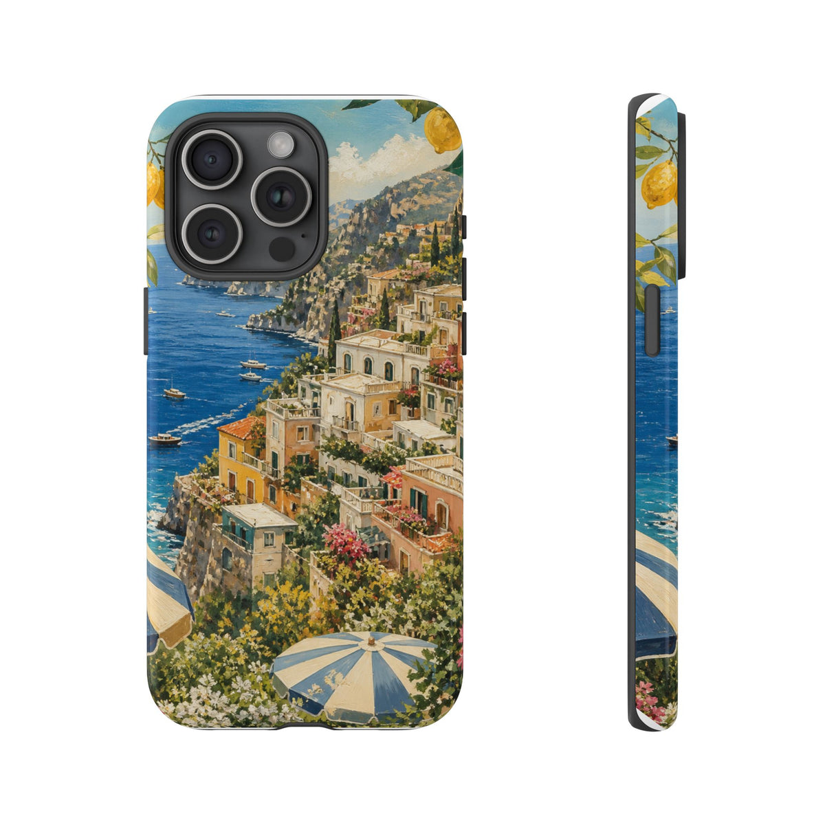 Amalfi Coast Phone Case, Coastal Travel Art, Tough Protective Case, Matte or Glossy