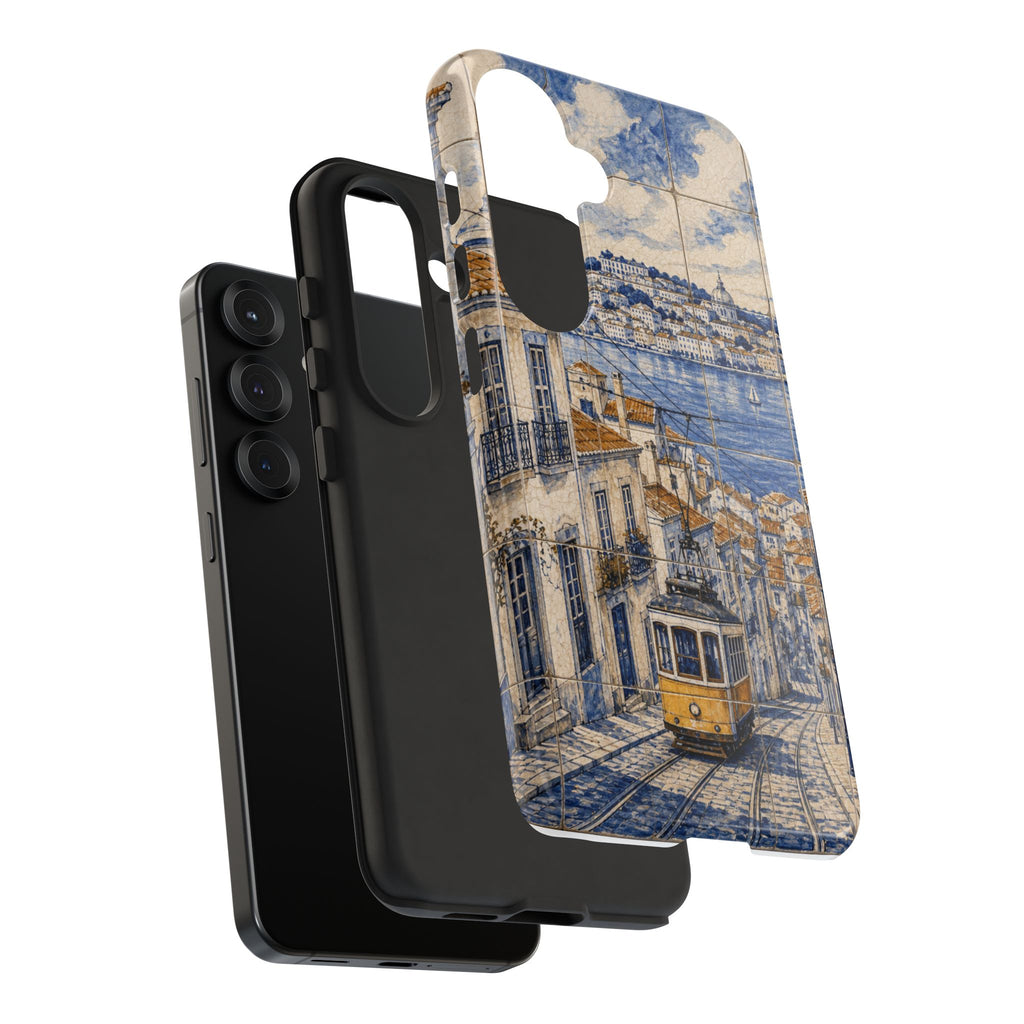Lisbon Phone Case, Azulejo-Look Travel Art, Tough Protective Case, Matte or Glossy
