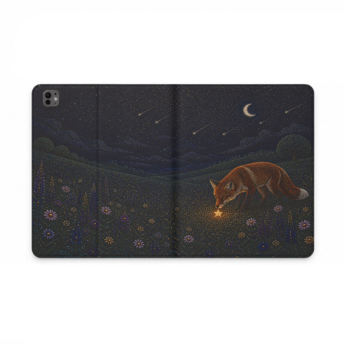 Fox iPad Case, Fox and the Falling Stars Folio, Vegan Leather Tablet Case with Card Pockets, Woodland Gift for Her